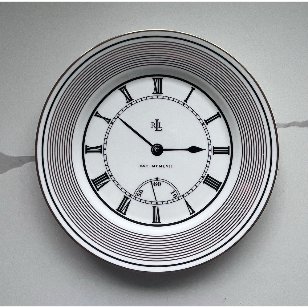 VINTAGE 1989 RALPH LAUREN Wedgewood Pocketwatch III Clock 9" Plate Platter